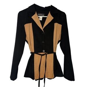 Vintage Giorgio Sant'Angelo long sleeve button belted color block jacke
